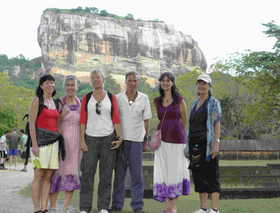 Tour group visiting Sigiriya Lion Rock, Sri Lanka